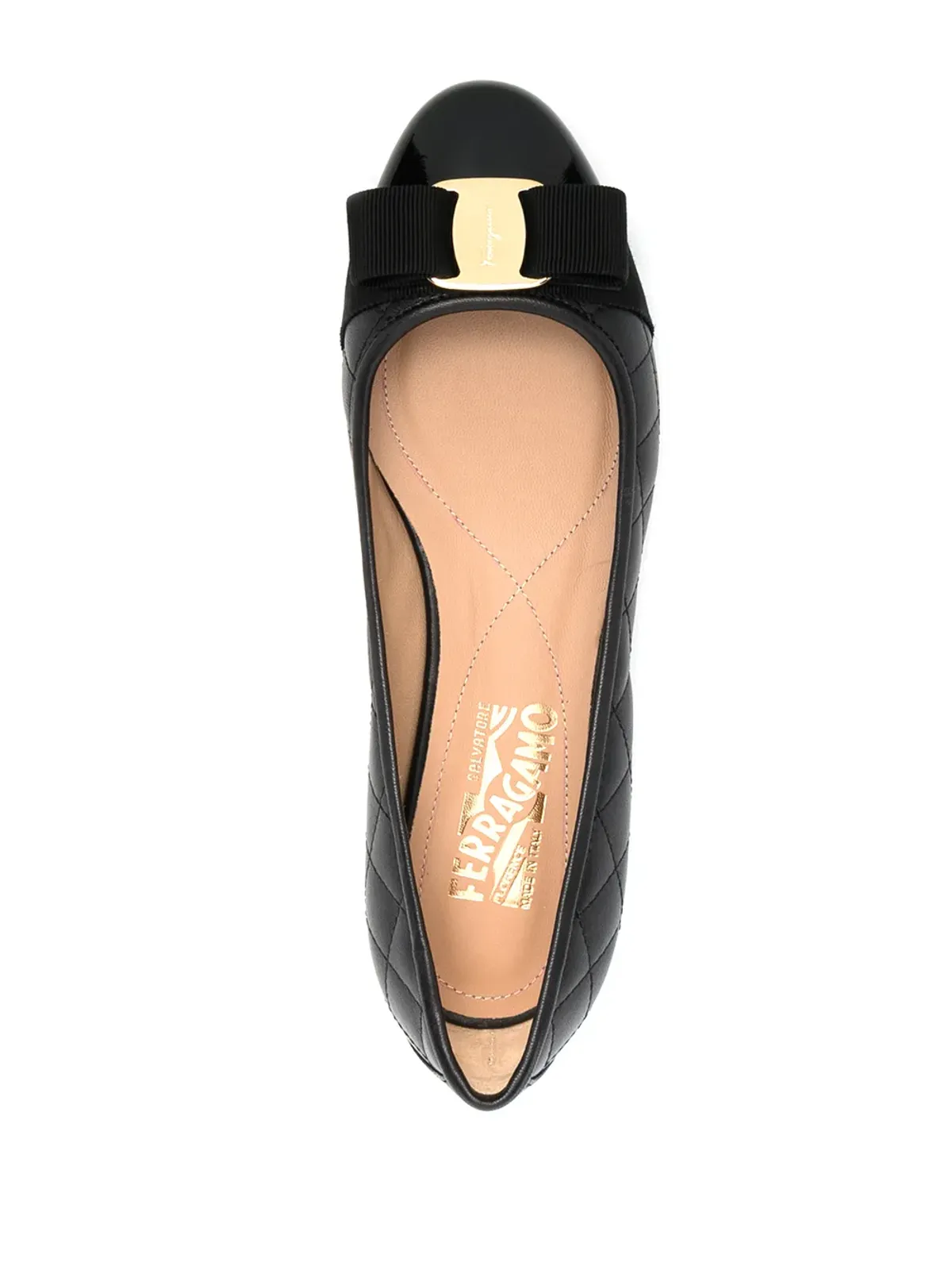 Ferragamo Varina キルテッド バレエシューズ - 画像4