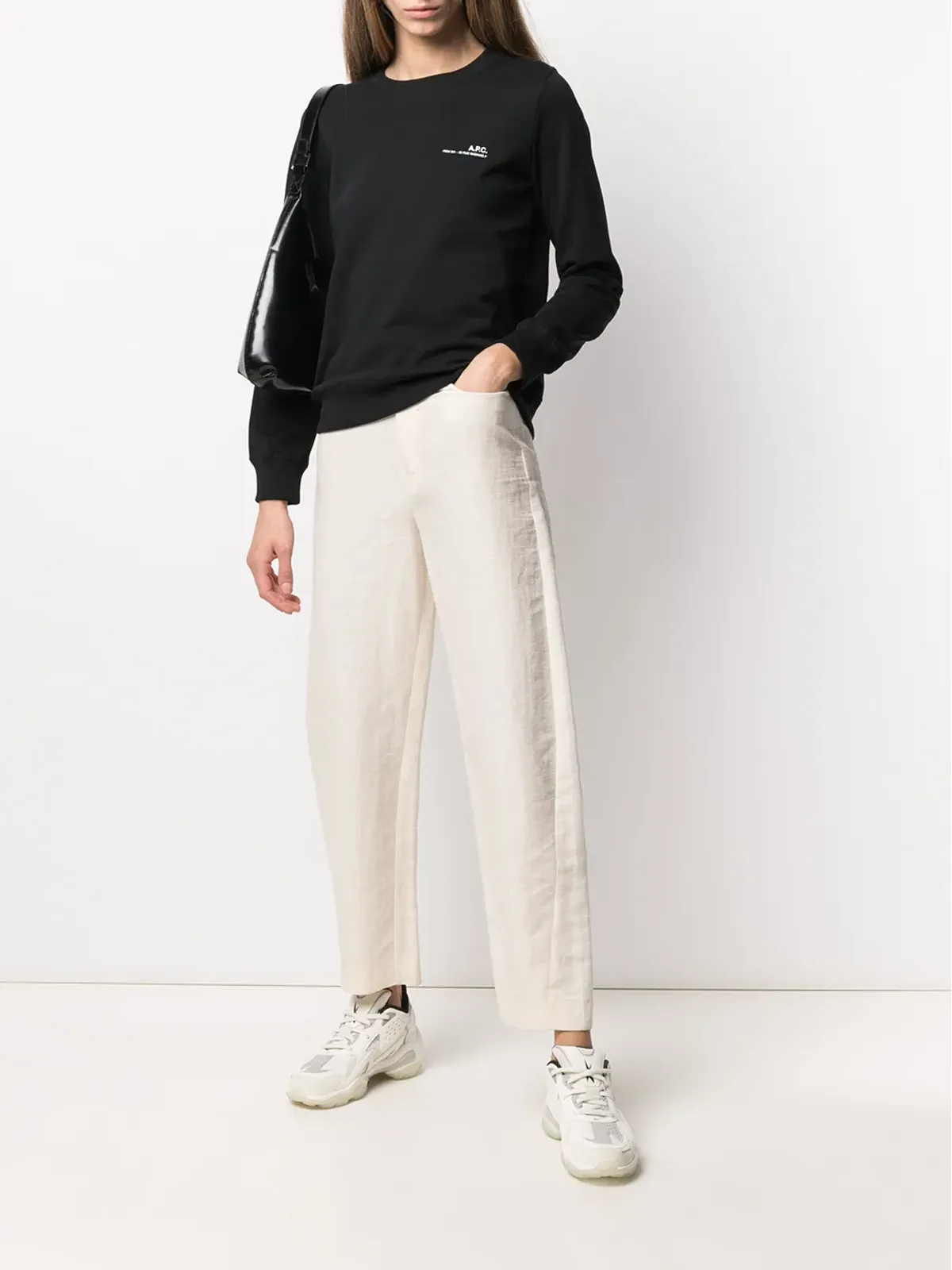 A.P.C. ロゴプリント コットン スウェットシャツ - 画像2
