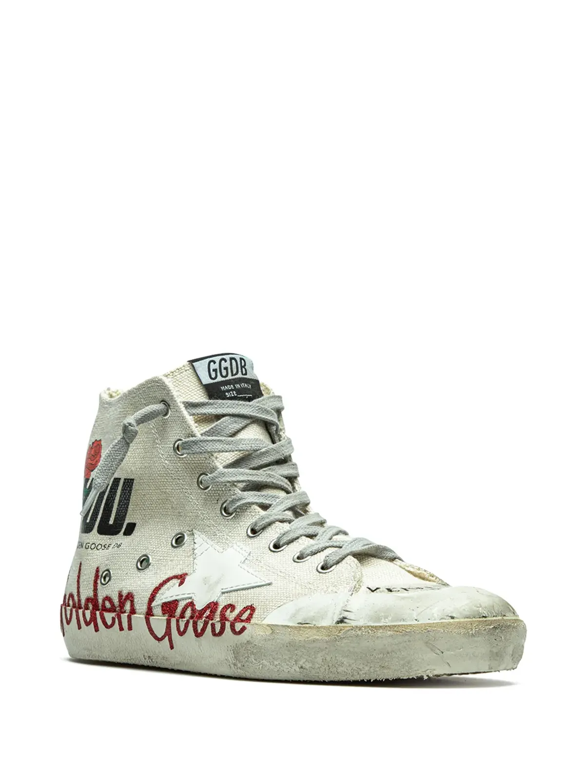 Golden Goose フランシー ベージュ/レッド スニーカー - 画像2