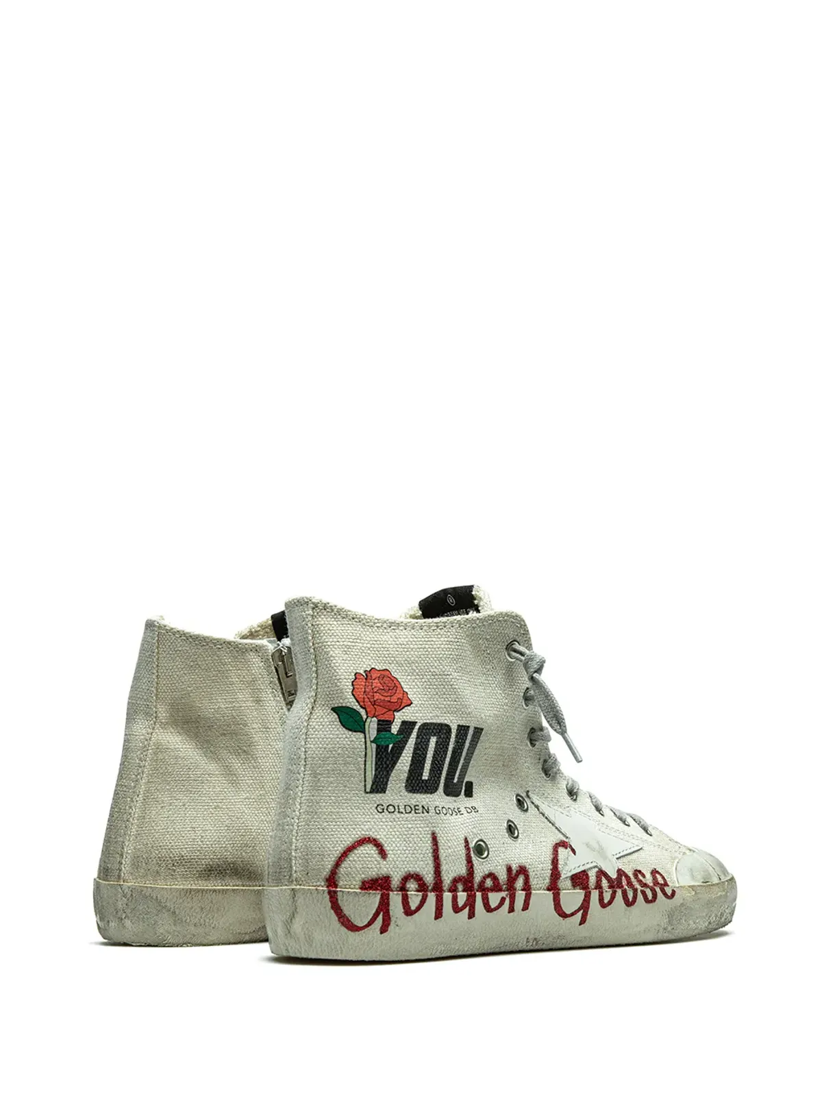 Golden Goose フランシー ベージュ/レッド スニーカー - 画像3
