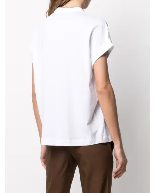 Brunello Cucinelli シルバートリム Vネック Tシャツ - サムネイル4