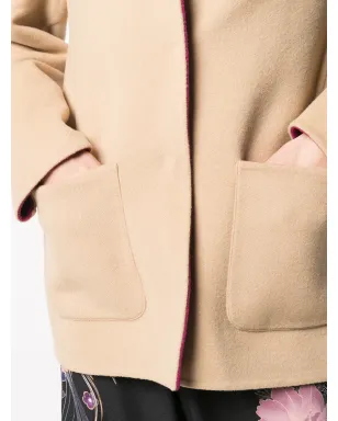 Alberta Ferretti ショート丈リバーシブル ヴァージンウール混紡コート - ニュートラルカラー - サムネイル5