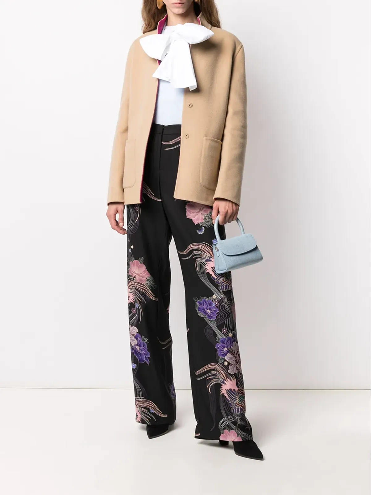 Alberta Ferretti ショート丈リバーシブル ヴァージンウール混紡コート - ニュートラルカラー - 画像2