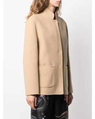 Alberta Ferretti ショート丈リバーシブル ヴァージンウール混紡コート - ニュートラルカラー - サムネイル3