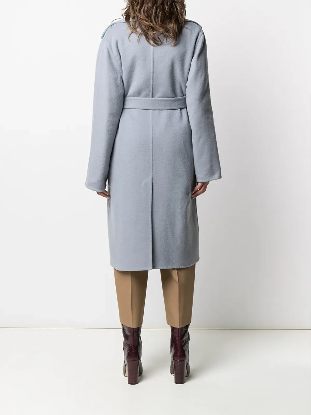 Alberta Ferretti リバーシブル ヴァージンウールブレンド コート（グレー） - 画像4
