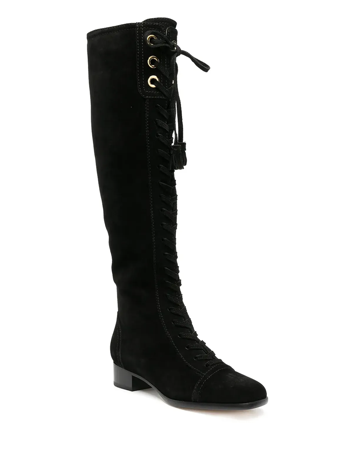 Alberta Ferretti レースアップタッセル ニーハイブーツ - 画像2