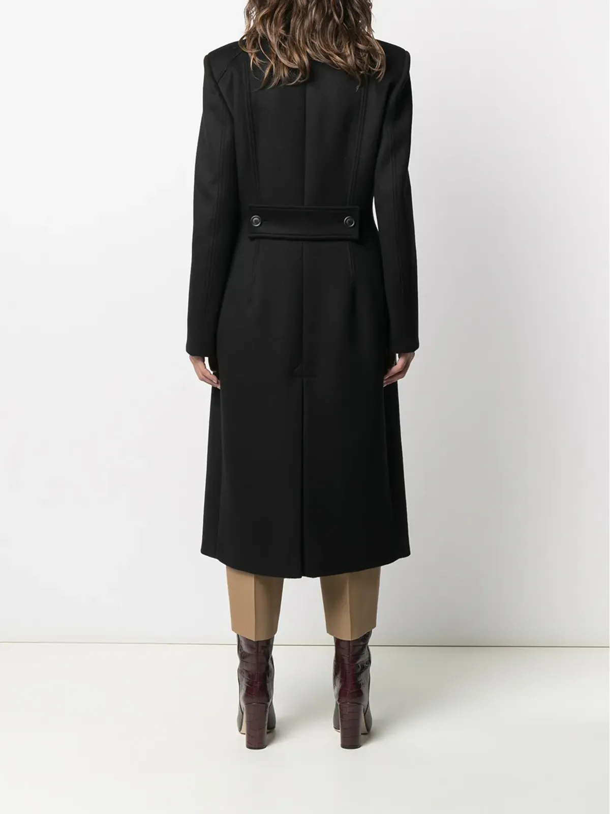 Alberta Ferretti ロングダブルブレスト ウールブレンド コート - 画像4