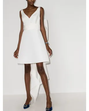 Carolina Herrera オーバサイズボウ シルクミニドレス - ホワイト - サムネイル2