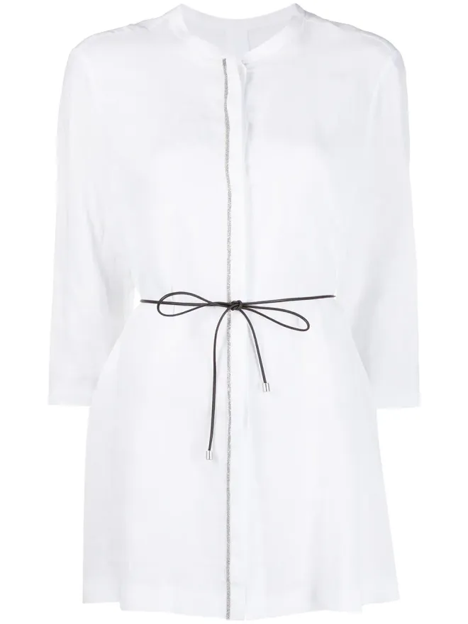 Fabiana Filippi Fabiana Filippi タイウエスト ボタン付きシャツ - Whiteの商品画像