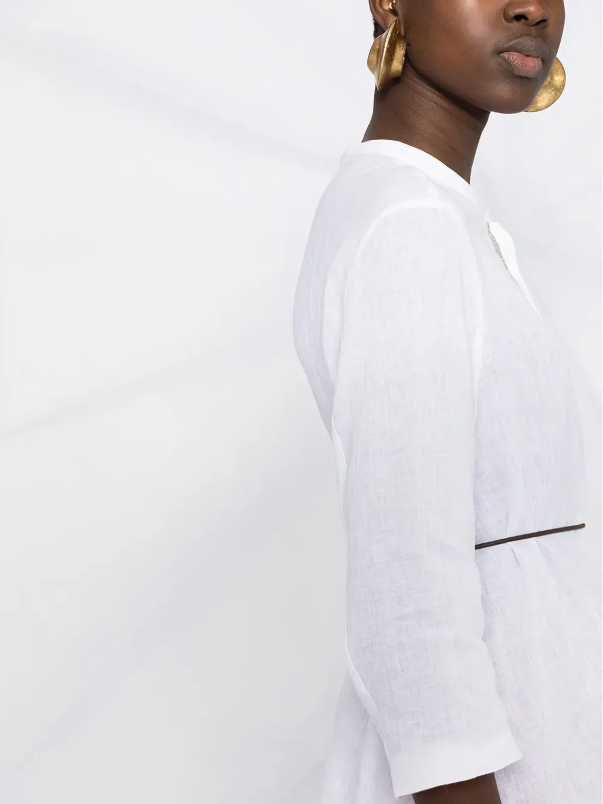 Fabiana Filippi タイウエスト ボタン付きシャツ - White - 画像3