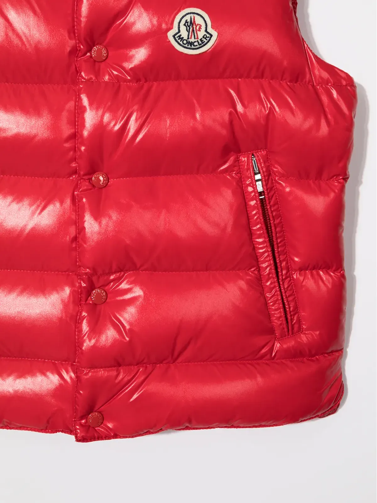 Moncler Enfant ダウン入りジレ レッド - 画像3