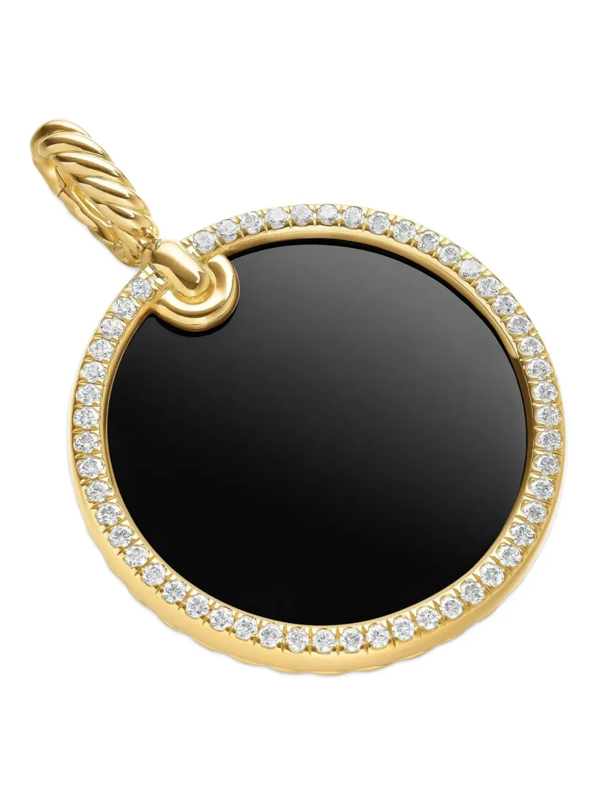 David Yurman 18K イエローゴールド DY Elements Disc ダイヤモンド ペンダント - 画像5