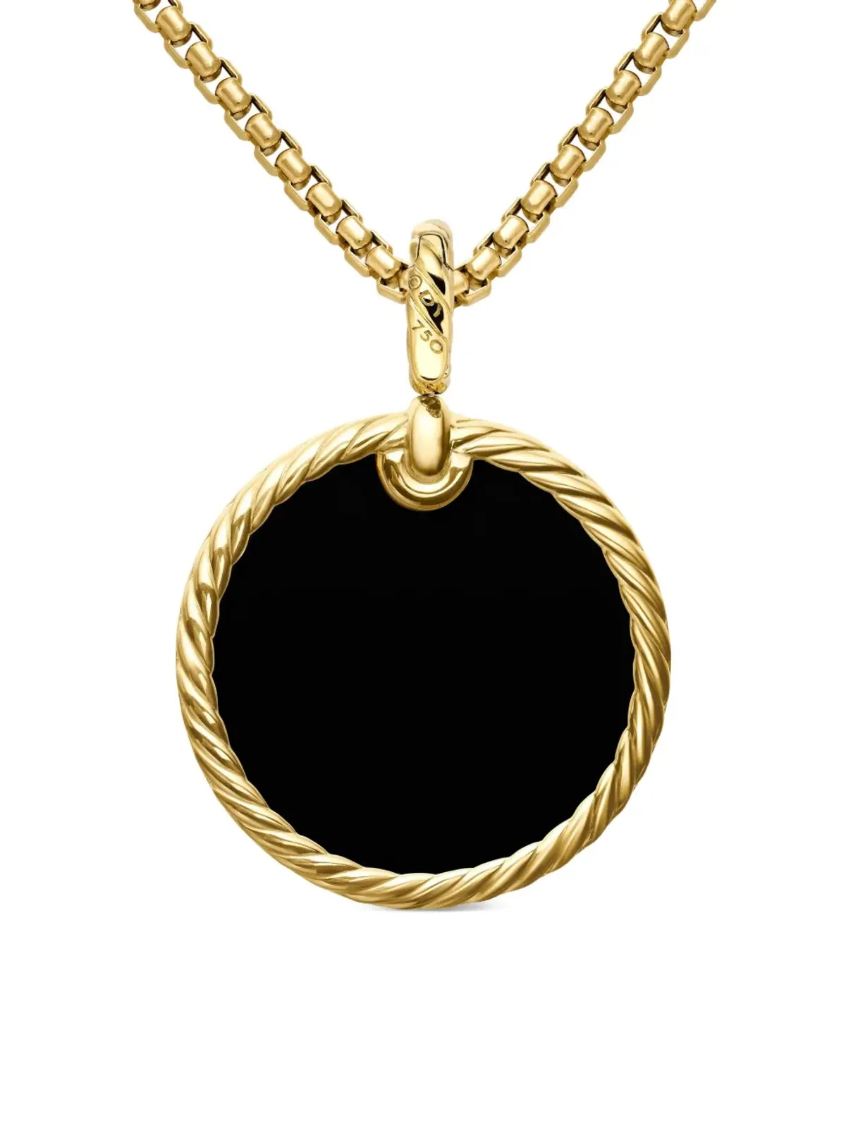 David Yurman 18K イエローゴールド DY Elements Disc ダイヤモンド ペンダント - 画像4