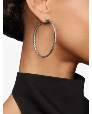 David Yurman スターリングシルバー Sculpted Cable フープピアス - サムネイル3