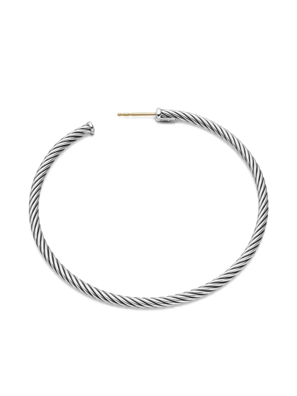 David Yurman スターリングシルバー Sculpted Cable フープピアス - 画像4