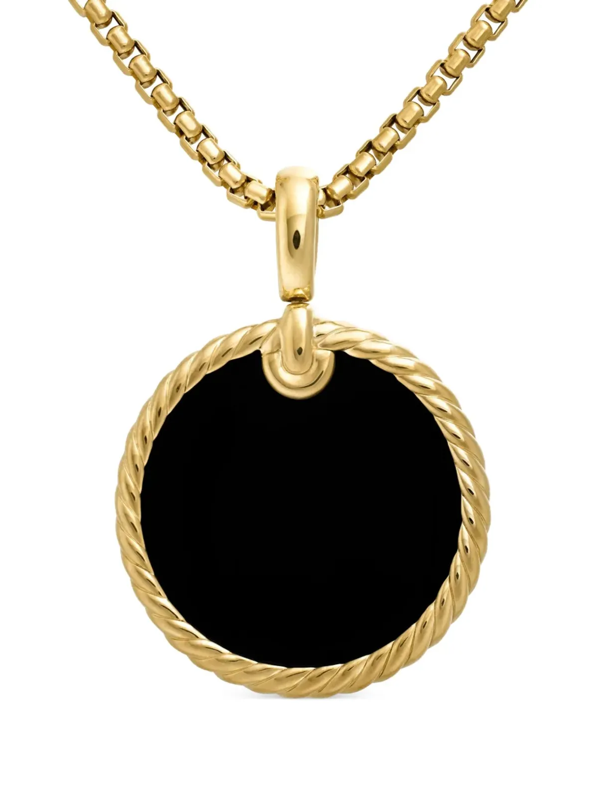 David Yurman 18K イエローゴールド DY Elements ディスク ペンダント - 画像1