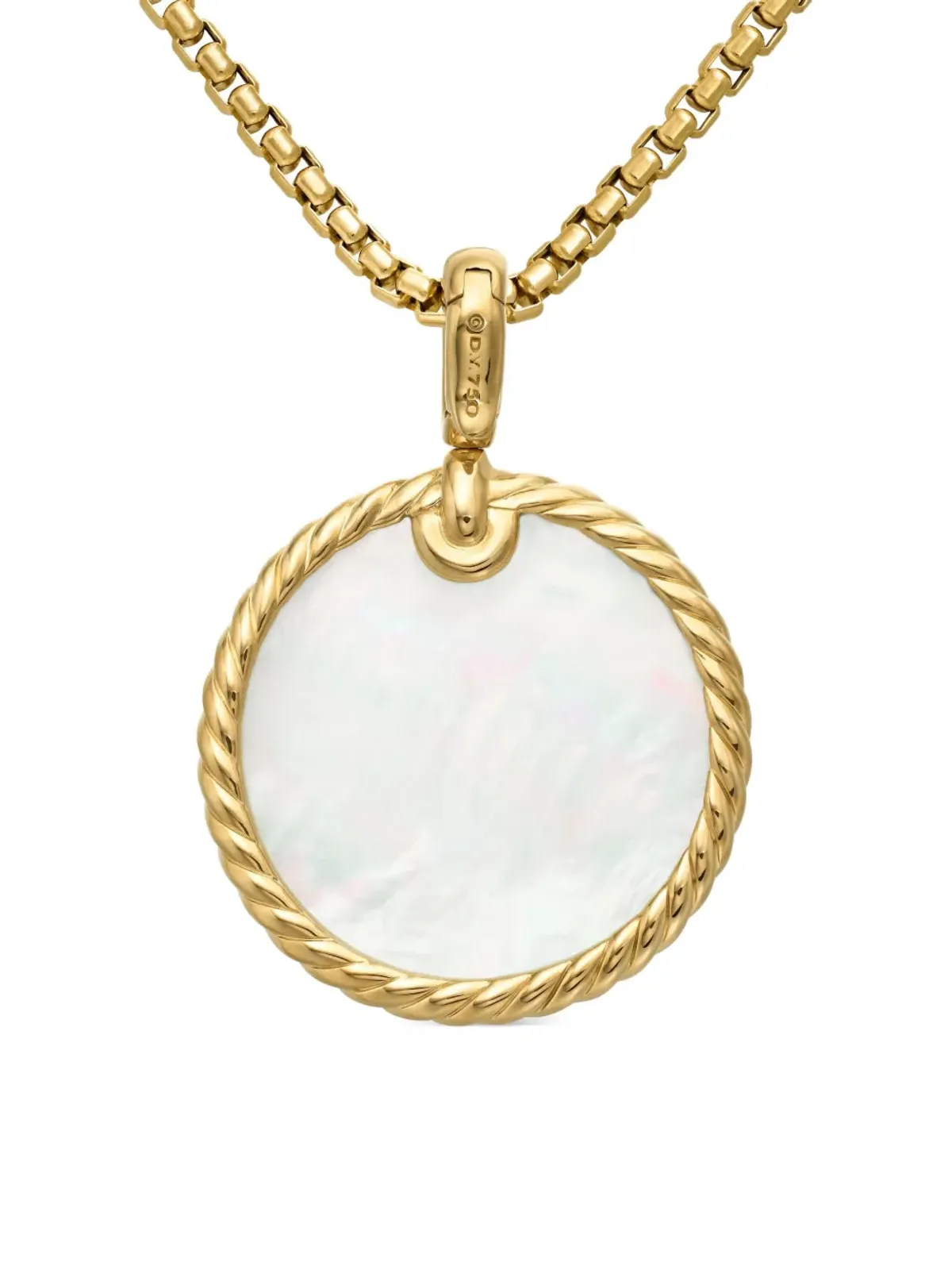 David Yurman 18K イエローゴールド DY Elements ディスク ペンダント - 画像4