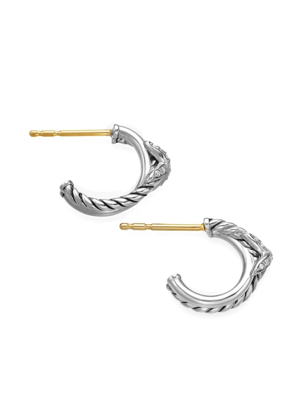 David Yurman ペティットX ダイヤモンド フープピアス - 画像5