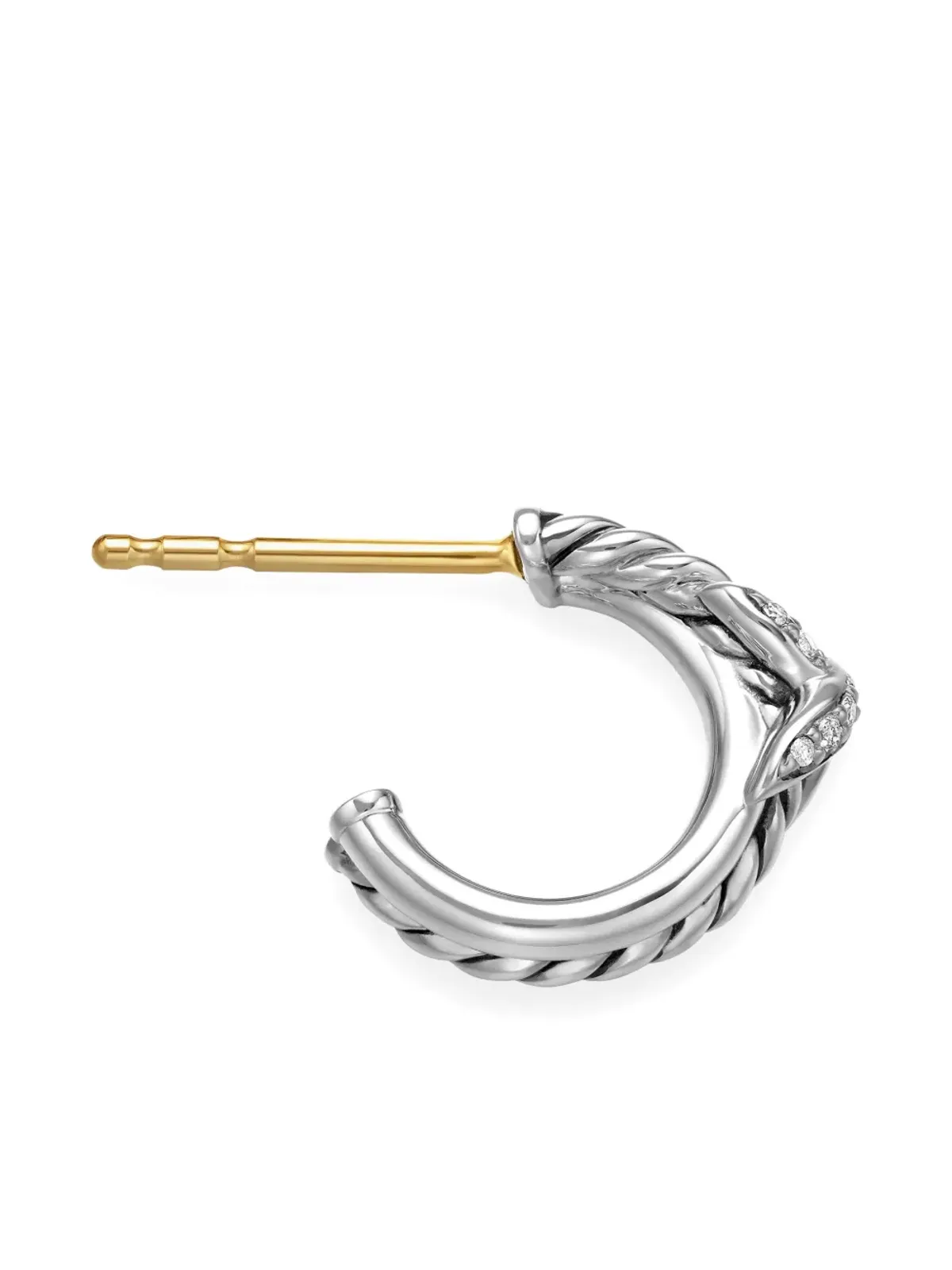 David Yurman ペティットX ダイヤモンド フープピアス - 画像4