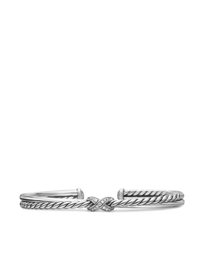 David Yurman David Yurman sterling silver Petite X Center Station diamond bracelet (5.2mm)の商品画像
