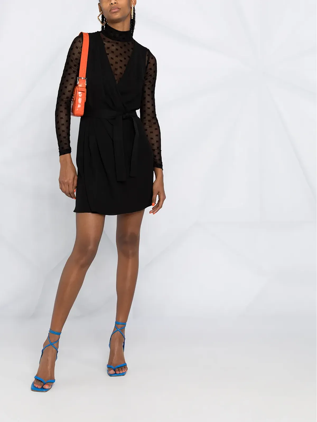 DSQUARED2 ベルト付き シルク・クレープ ドレス - 画像2