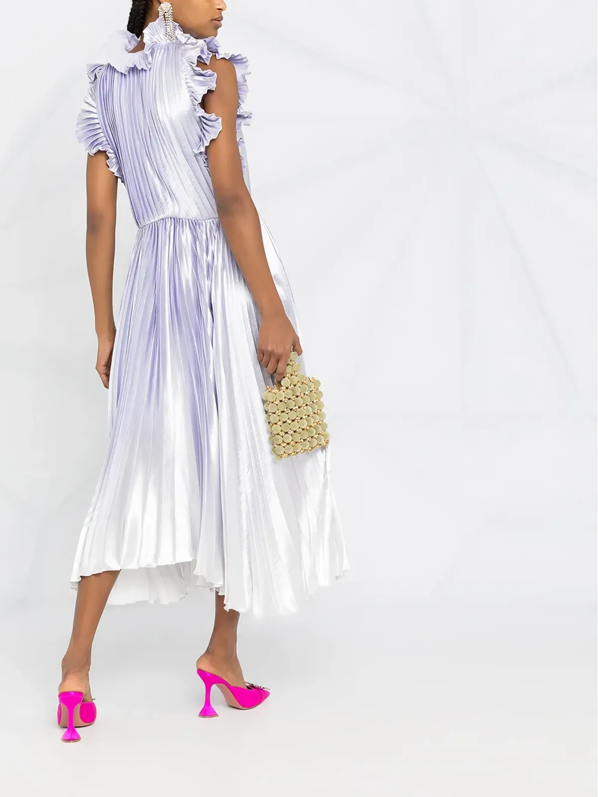 Philosophy Di Lorenzo Serafini メタリック光沢プリーツドレス - 画像4