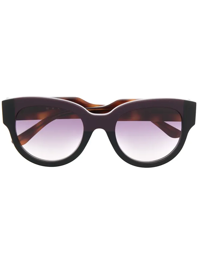 Marni Eyewear Marni Eyewear ウェイファーラー型べっ甲風サングラスの商品画像