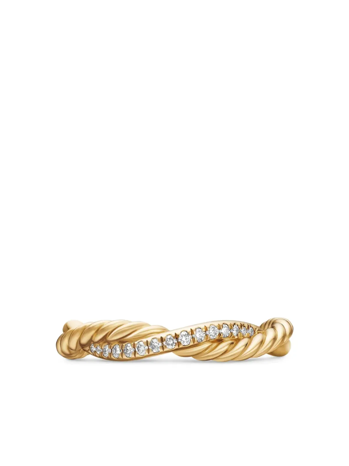 David Yurman 18Kイエローゴールド ペティット・インフィニティ ダイヤモンド バンドリング - 画像5
