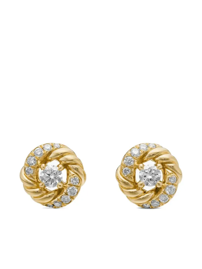 David Yurman David Yurman 18ktイエローゴールド ペティット・インフィニティ ダイヤモンド スタッド イヤリングの商品画像