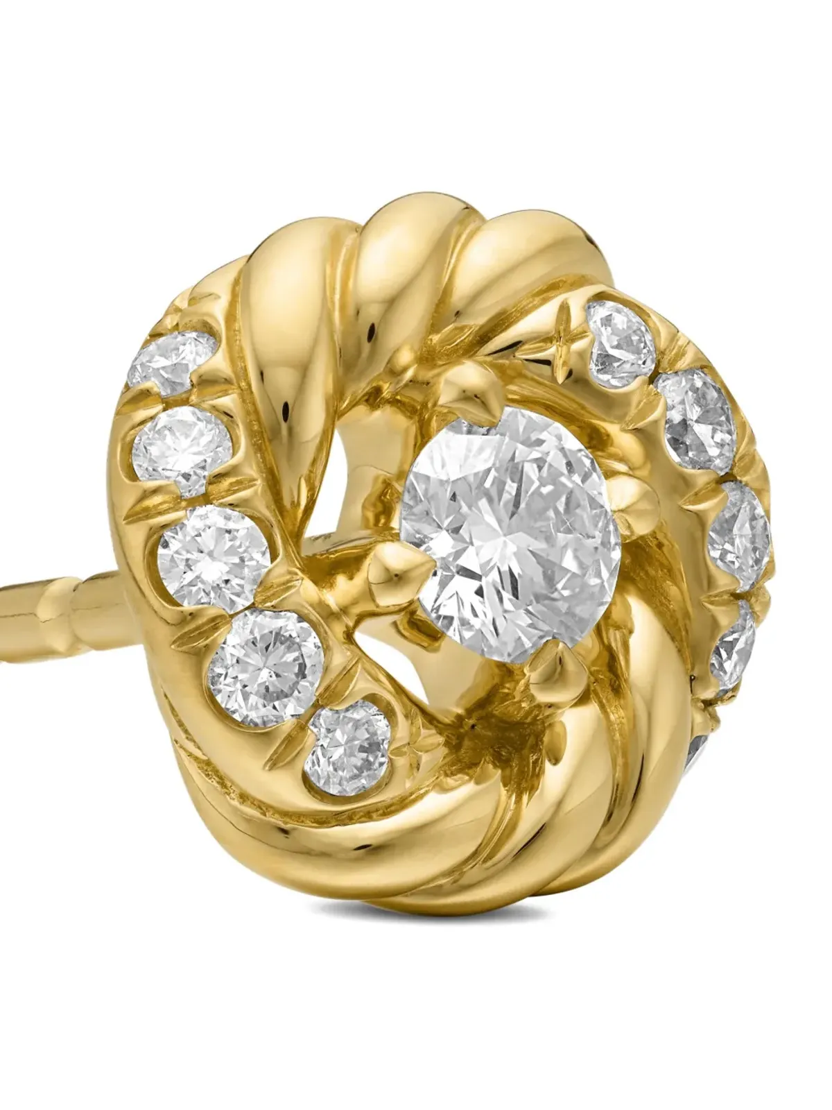 David Yurman 18ktイエローゴールド ペティット・インフィニティ ダイヤモンド スタッド イヤリング - 画像5