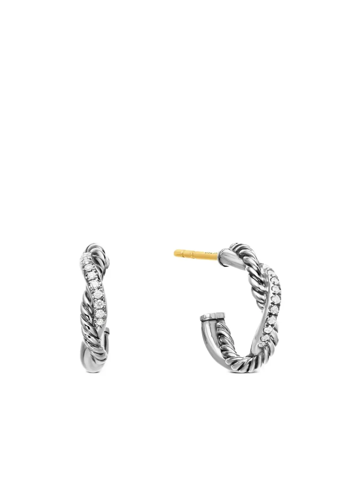 David Yurman ペティット・インフィニティ ダイヤモンド ハギー フープ ピアス - 画像1
