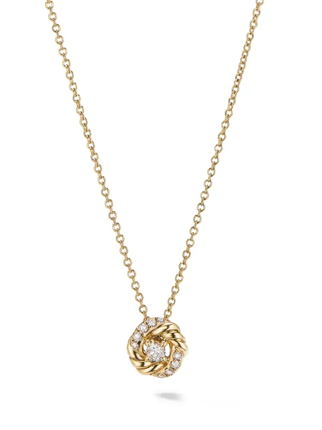 David Yurman David Yurman 18kt イエローゴールド ペティット・インフィニティ ダイヤモンド ネックレスの商品画像