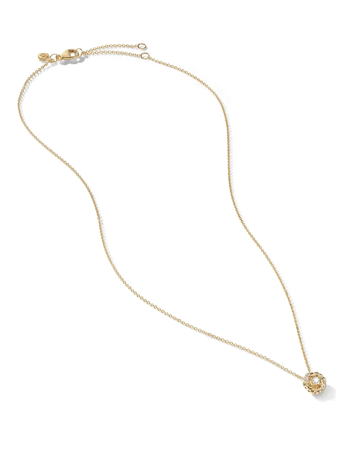 David Yurman 18kt イエローゴールド ペティット・インフィニティ ダイヤモンド ネックレス - 画像2