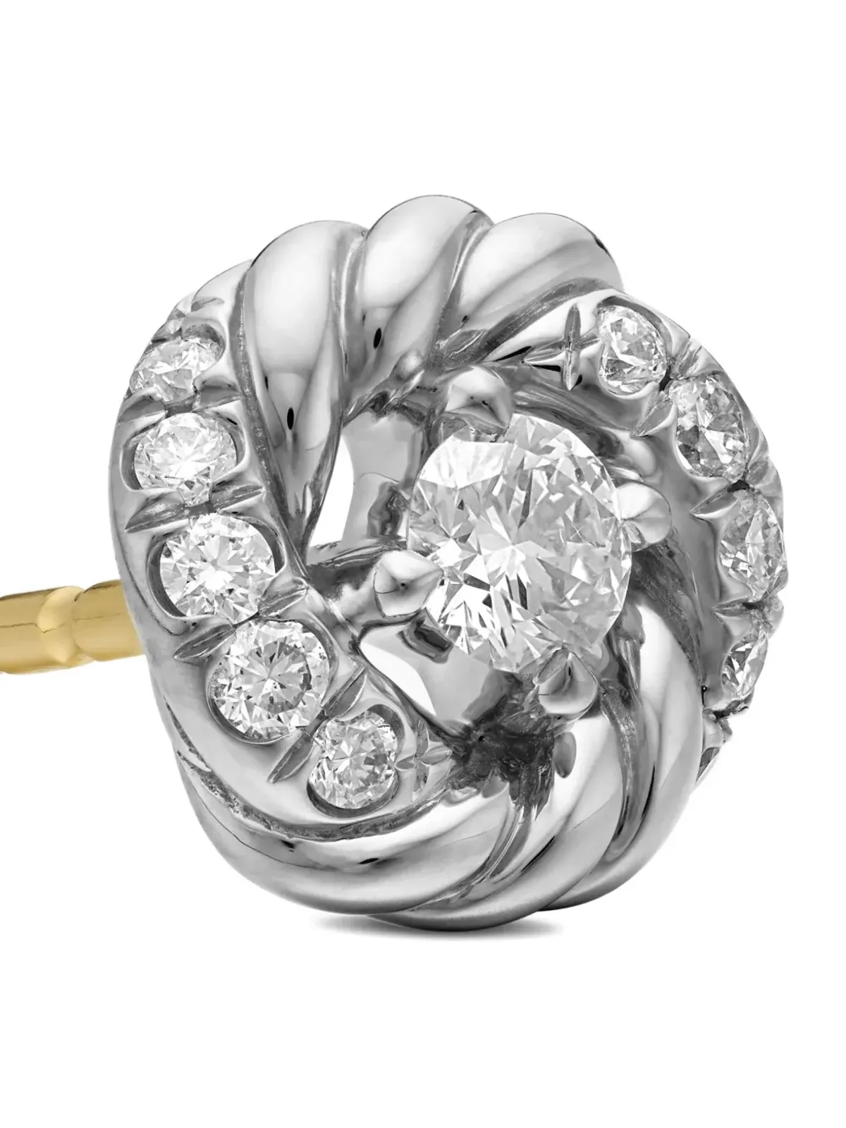 David Yurman スターリングシルバー ペティット インフィニティ ダイヤモンドスタッドピアス - 画像5