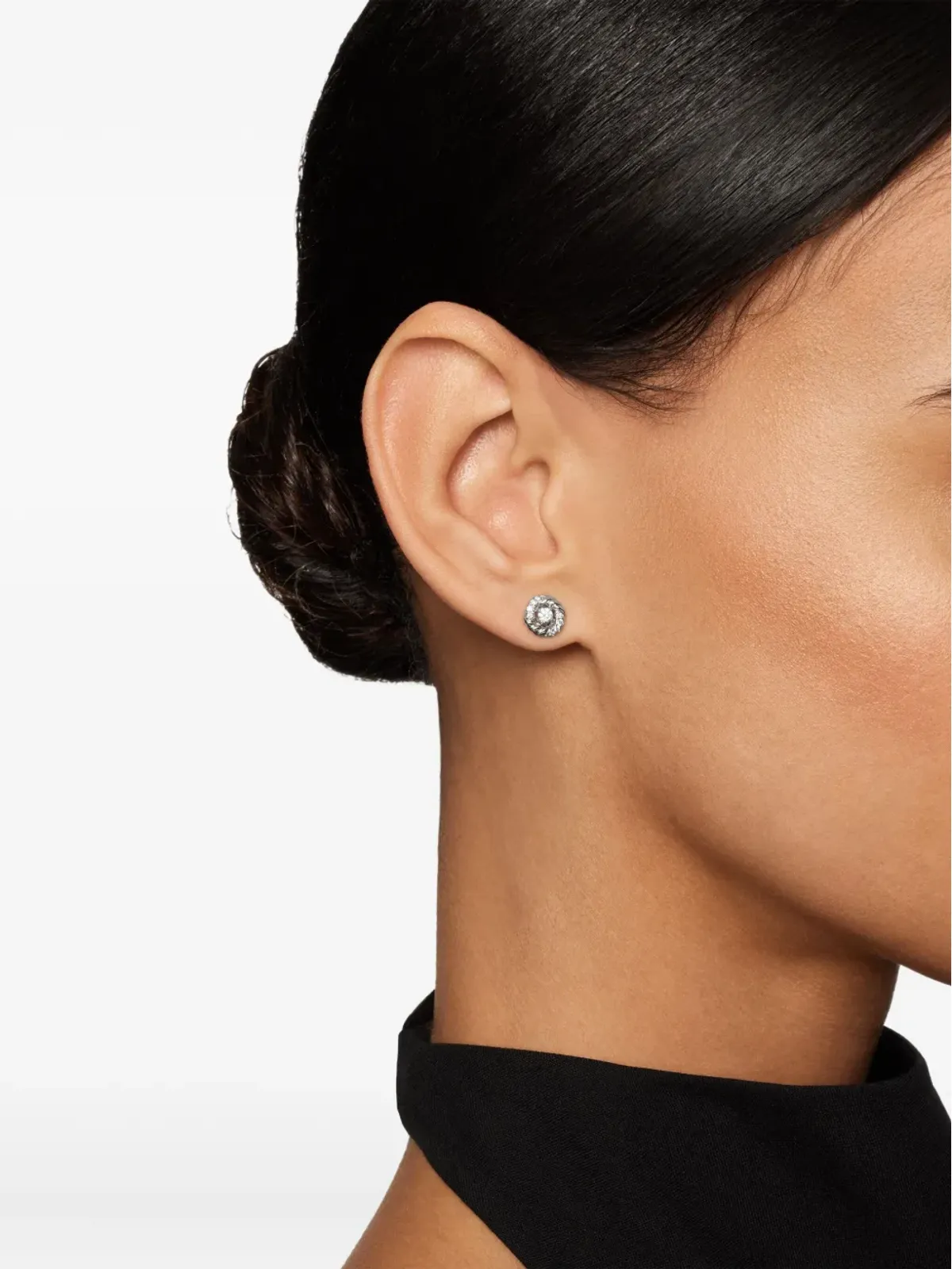 David Yurman スターリングシルバー ペティット インフィニティ ダイヤモンドスタッドピアス - 画像3