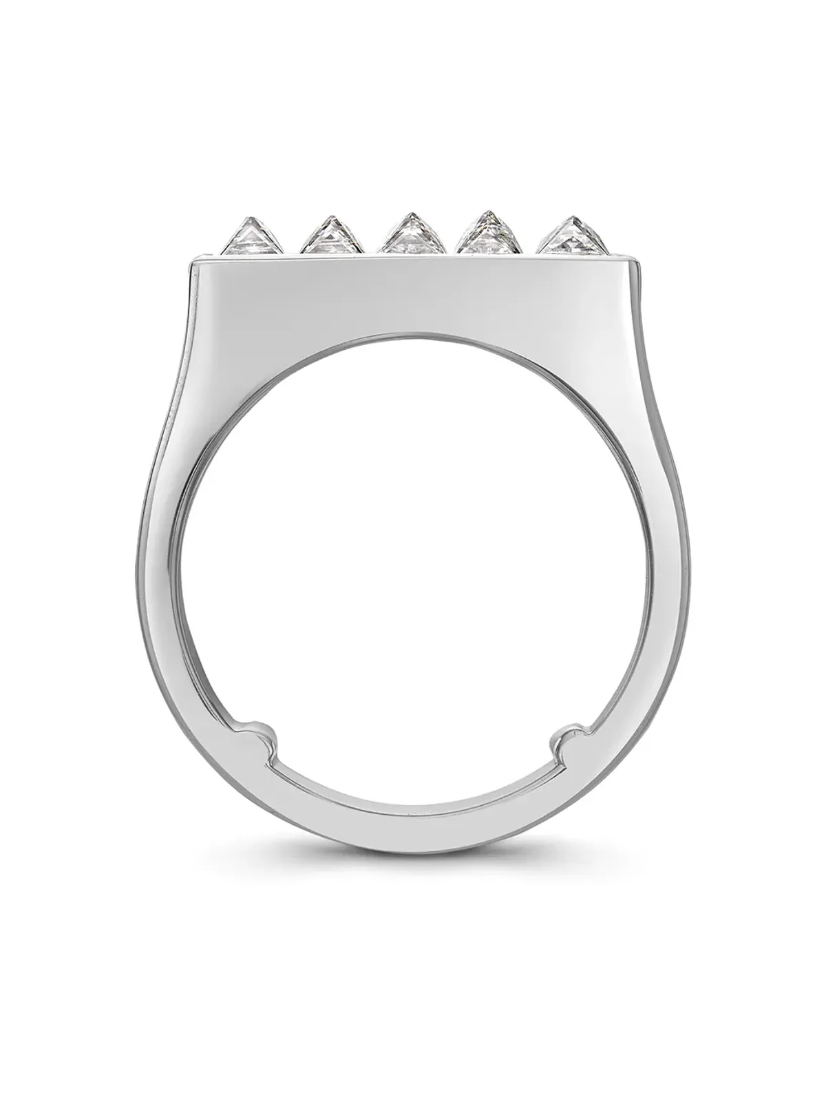 Pragnell RockChic フラットトップ ダイヤモンド リング 18Kホワイトゴールド - 画像3