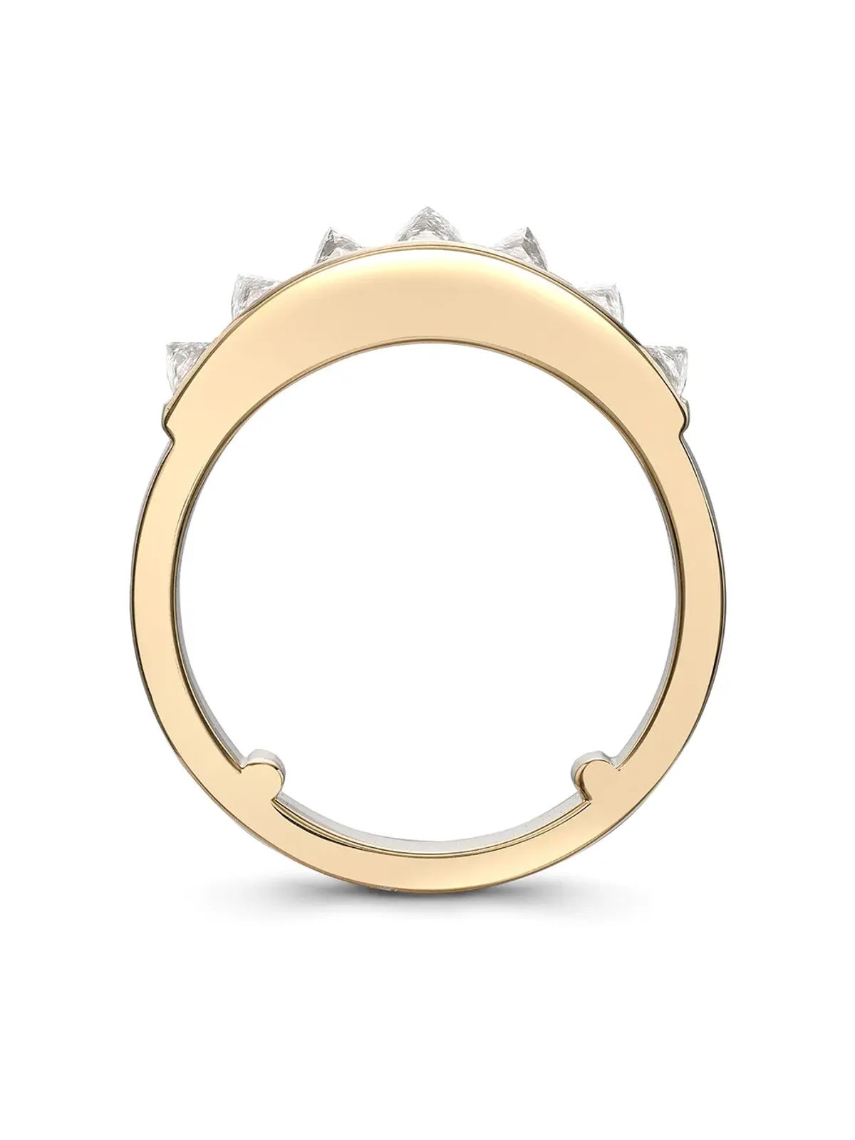 Pragnell 18kt イエローゴールド ロックChic ドーム型 ダイヤモンドリング - 画像3