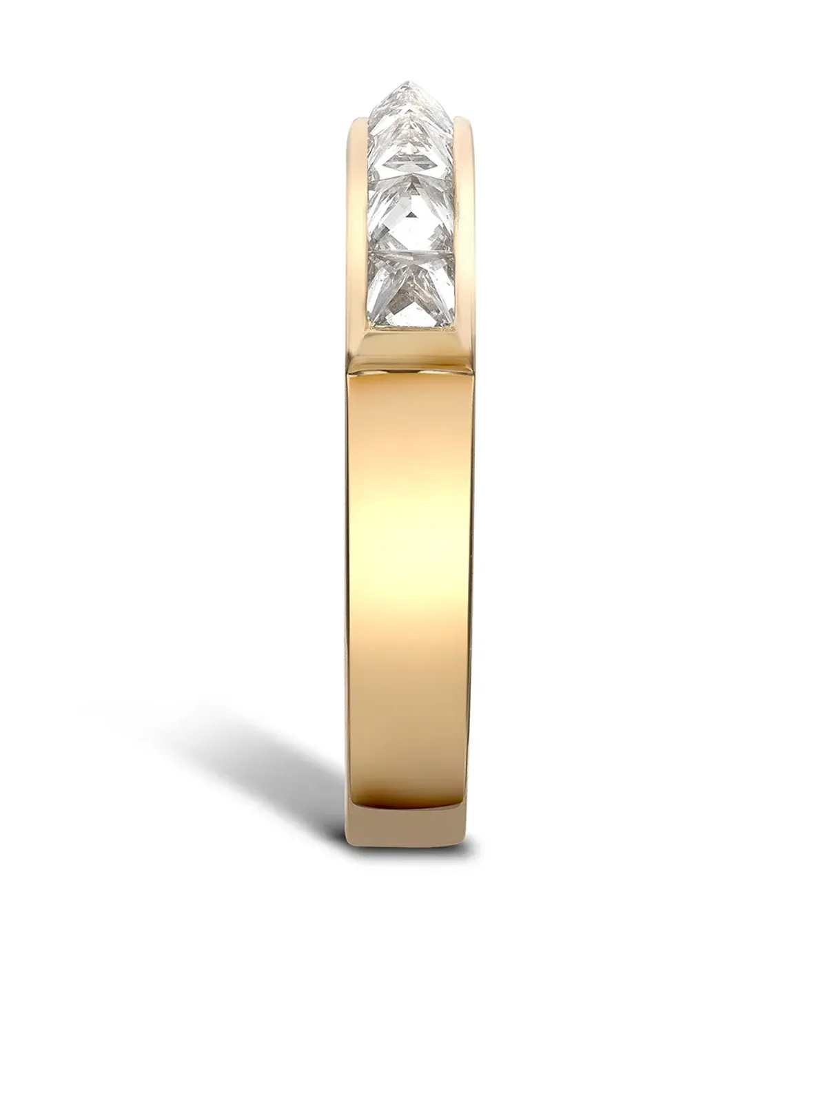 Pragnell 18kt イエローゴールド ロックChic ドーム型 ダイヤモンドリング - 画像4
