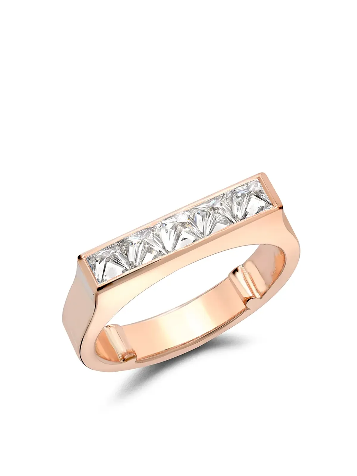 Pragnell 18kt ローズゴールド RockChic フラットトップ ダイヤモンド リング - Pink - 画像1