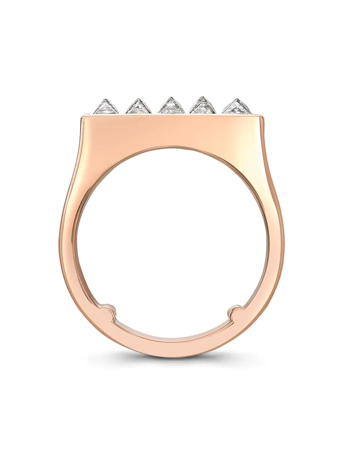 Pragnell 18kt ローズゴールド RockChic フラットトップ ダイヤモンド リング - Pink - 画像3