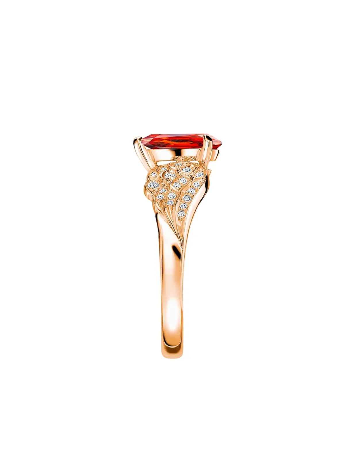 Pragnell 18kt ローズゴールド ダイヤモンド ルビー ティアラリング - 画像2