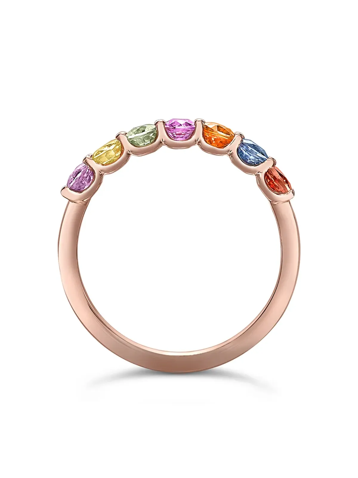 Pragnell 18kt ローズゴールド サファイア レインボー リング - 画像2