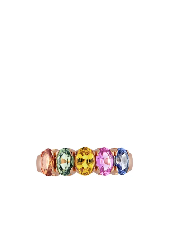 Pragnell Pragnell 18kt ローズゴールド レインボーサファイア リングの商品画像