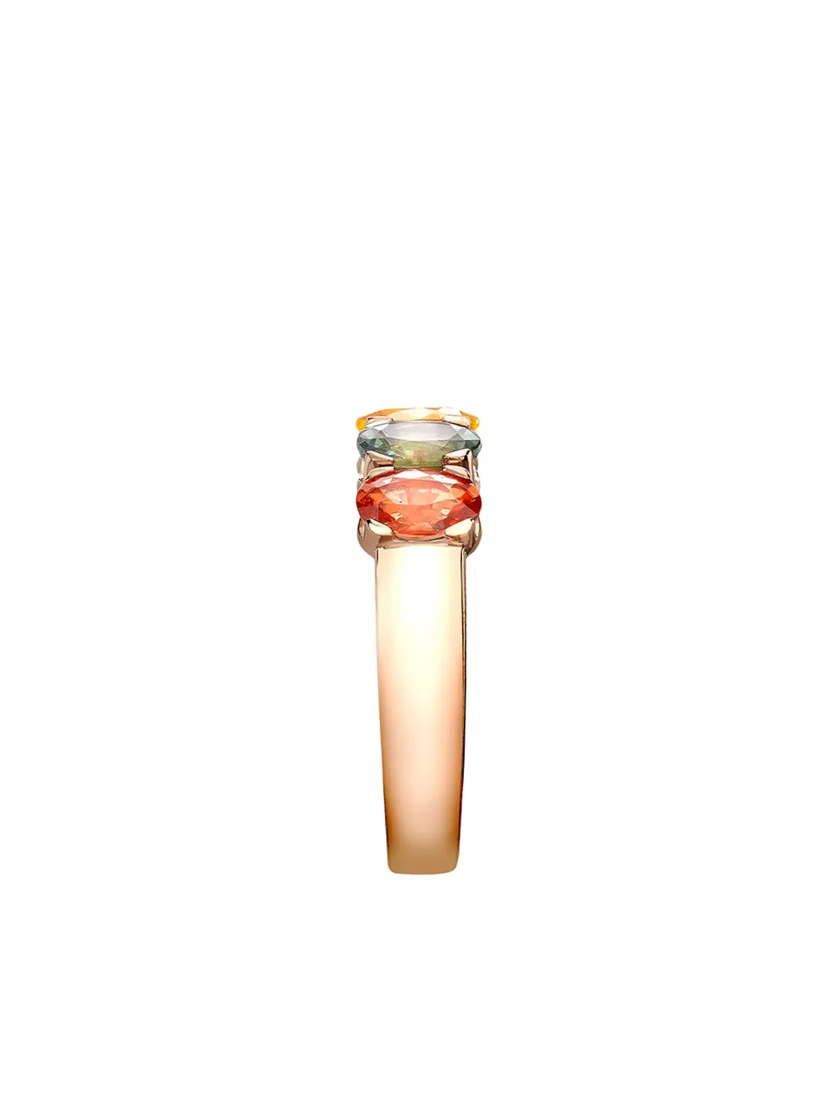 Pragnell 18kt ローズゴールド レインボーサファイア リング - 画像4