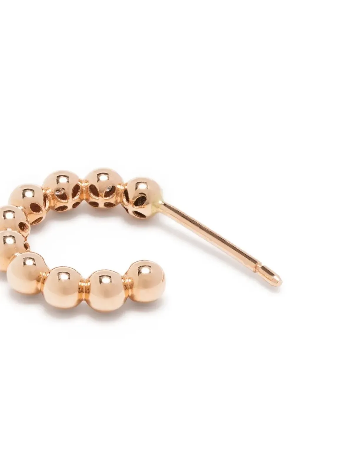 Pragnell 18K ローズゴールド ボヘミア ダイヤモンド フープ イヤリング ピンク - 画像4