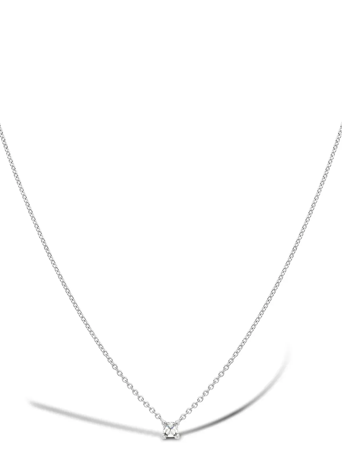 Pragnell 18Kホワイトゴールド ロックチック ダイヤモンド ソリテール ネックレス - 画像2