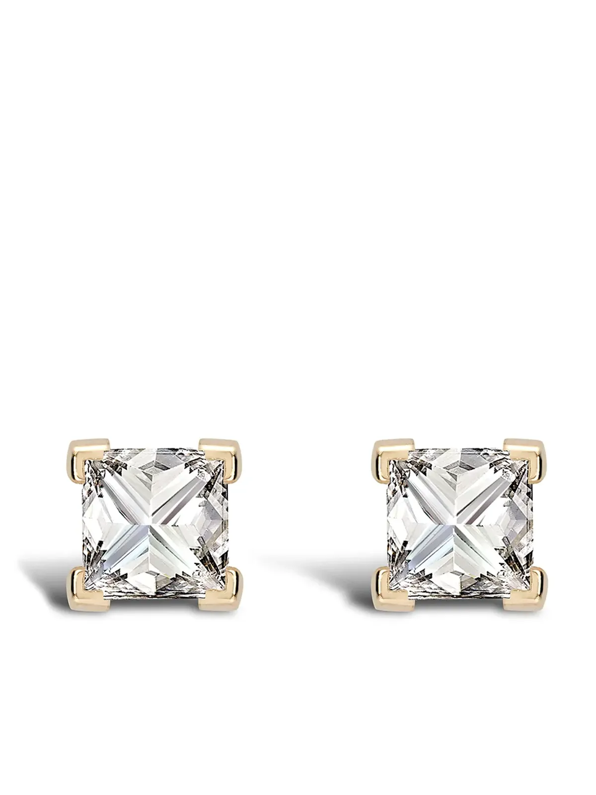 Pragnell 18K イエローゴールド ロックChic ダイヤモンド ソリテール イヤリング - 画像1