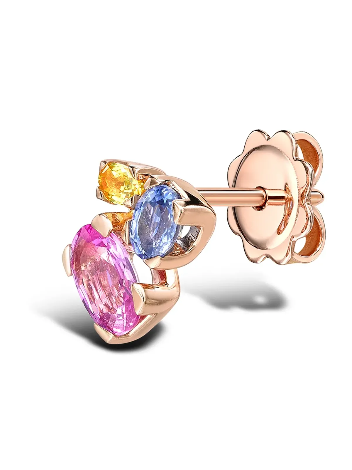 Pragnell 18K ローズゴールド サファイア レインボー スタッド イヤリング - ピンク - 画像2
