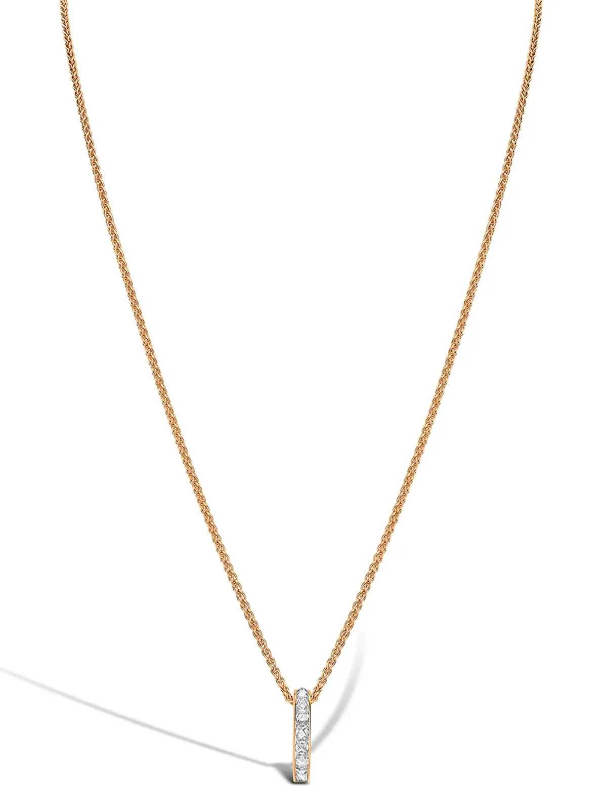 Pragnell 18kt ローズゴールド ダイヤモンド バー RockChic ペンダント - 画像2