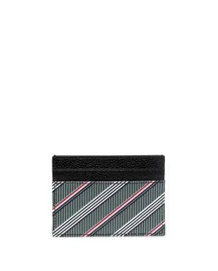Thom Browne RWBストライプ レザー カードホルダー - グレー - サムネイル2